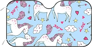 Para-brisa de carro capa de para-sol lhama nuvens estrelas sinal veículo guarda-sol escudo protetor de viseira bloqueia raios UV protetor de assento para caminhões Vans 140 x 70 cm