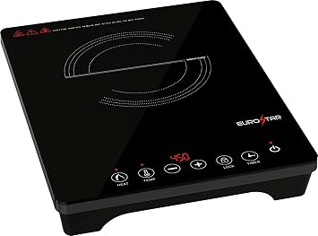 EUROSTAR EIC200 1000W Portable Induction Cooktop, Black