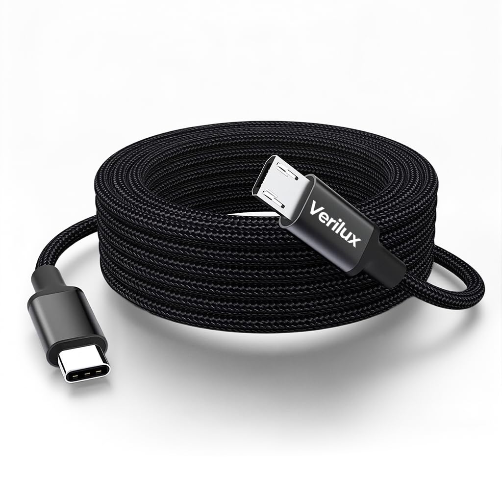 Verilux® 9.8FT Type C to Micro USB Cable, 5V/2A Micro USB Cable Fast Charging Nylon Braided, 480Mbps High-Speed Micro USB Data Cable, Compatible with Power Banks, Smartphones, Tablets, Cameras-image-10