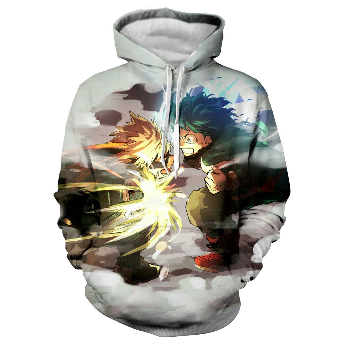 Men My Hero Academia 3D Print Pullover Hoodie Sherpa Lined Fleece Sweatshirt Color XS/S/M/L/XXL