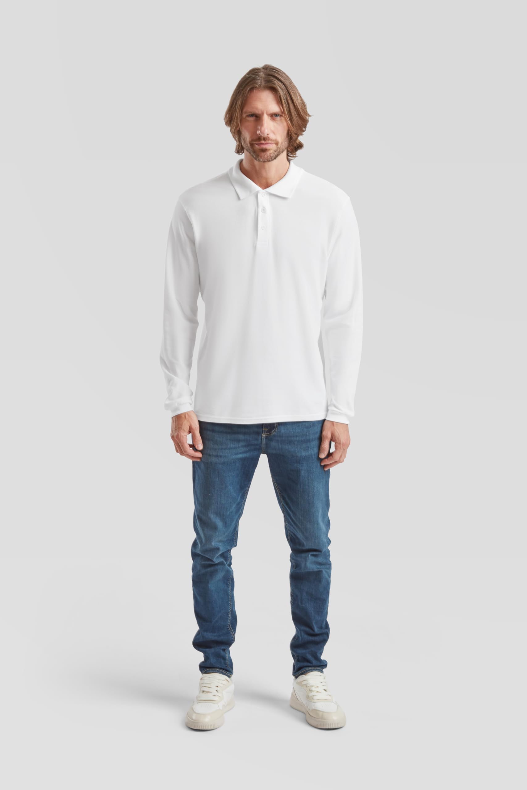 Fruit of the Loom Pack de 3 polos de manga larga | Polo de manga larga para hombre y mujer de algodón + bolsa de tela MyShirt gratis