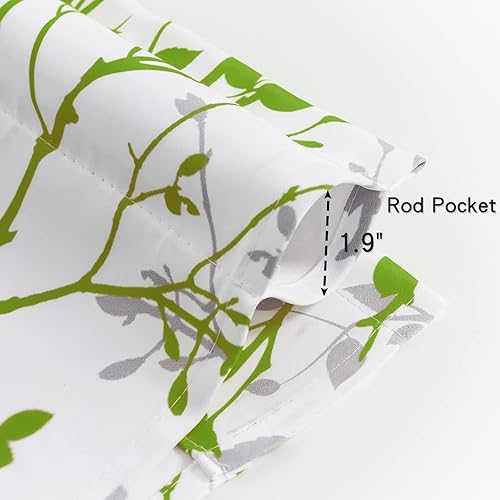 Miniatura 4 de Luvyohmee Cenefas de cocina para ventanas cortinas de cenefa verde salvia cenefas de ventana impresas de ramas de árbol para sala de estar cocina