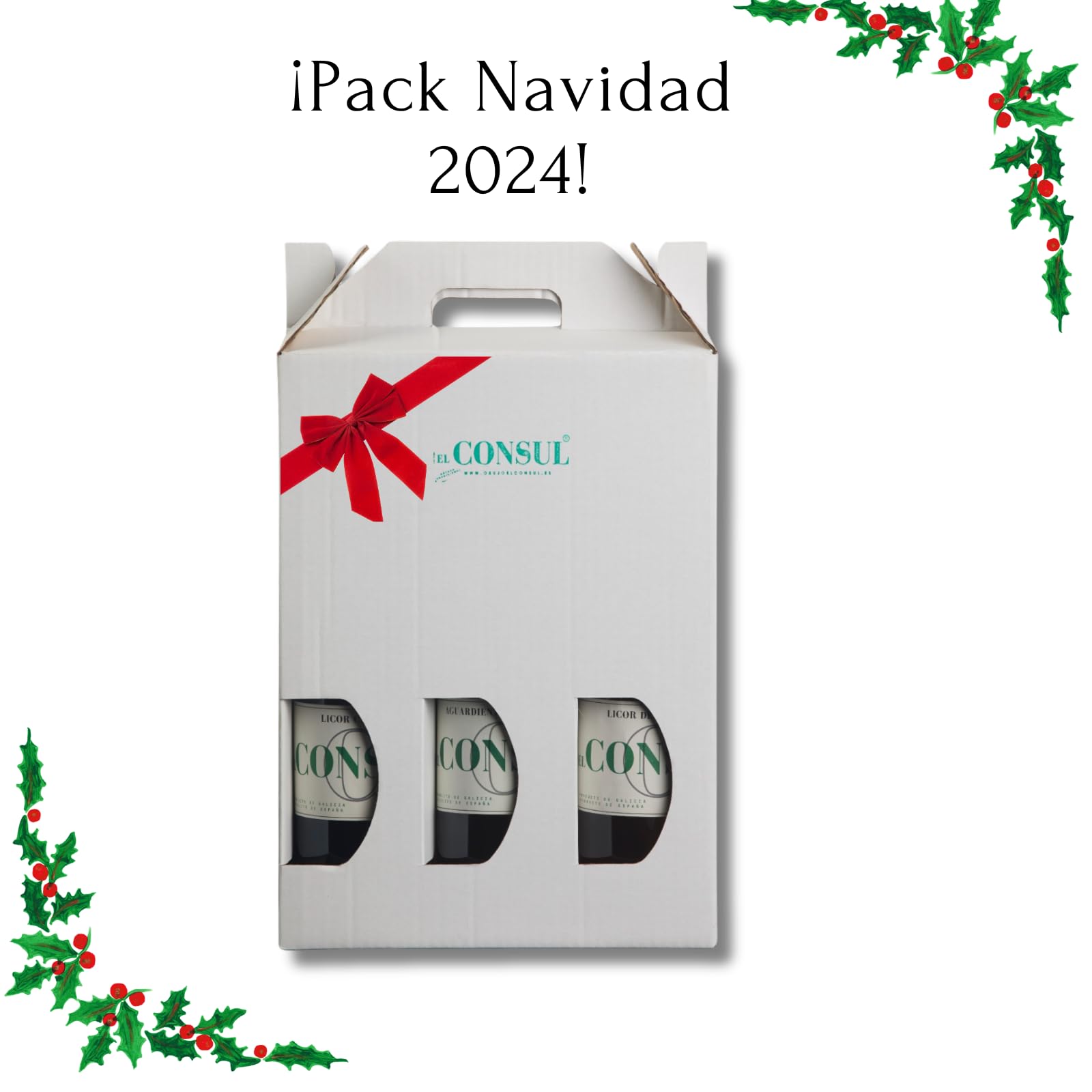 Pack de 3 Botellas Navideño: Orujo de Hierbas, Café Licor de Ourense y Aguardiente Tradicional - Sabor Puro e Intenso, Ideal para Sobremesa y Digestivos, especial navidad, regalo empresa.