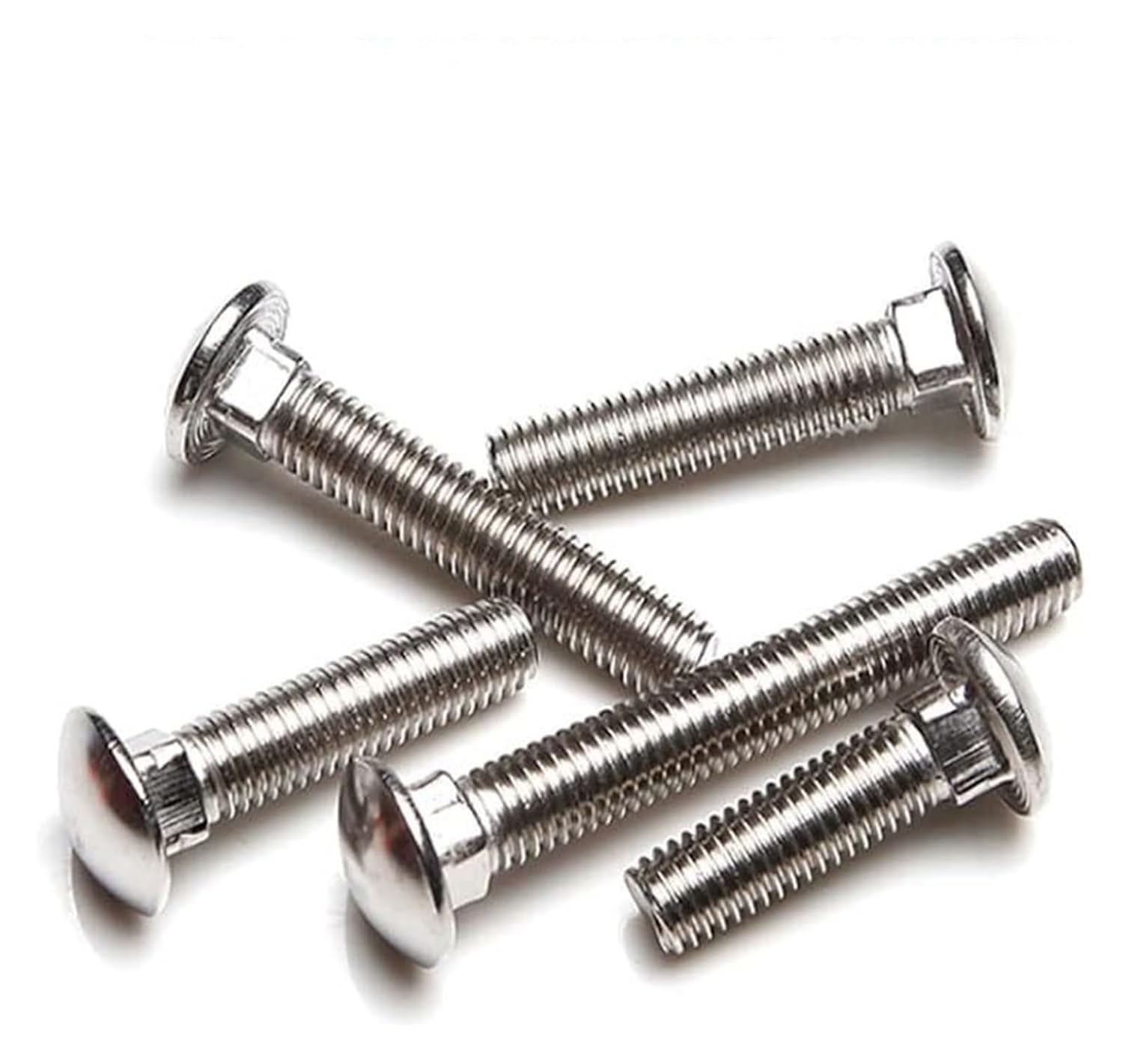 Square Nuts Bolts, M3 M4 Carriage Bolts 304 Stainless Steel Round Head Square Neck Screws Fasteners for Wood Joinery, 10pcs(M4x30mm)
