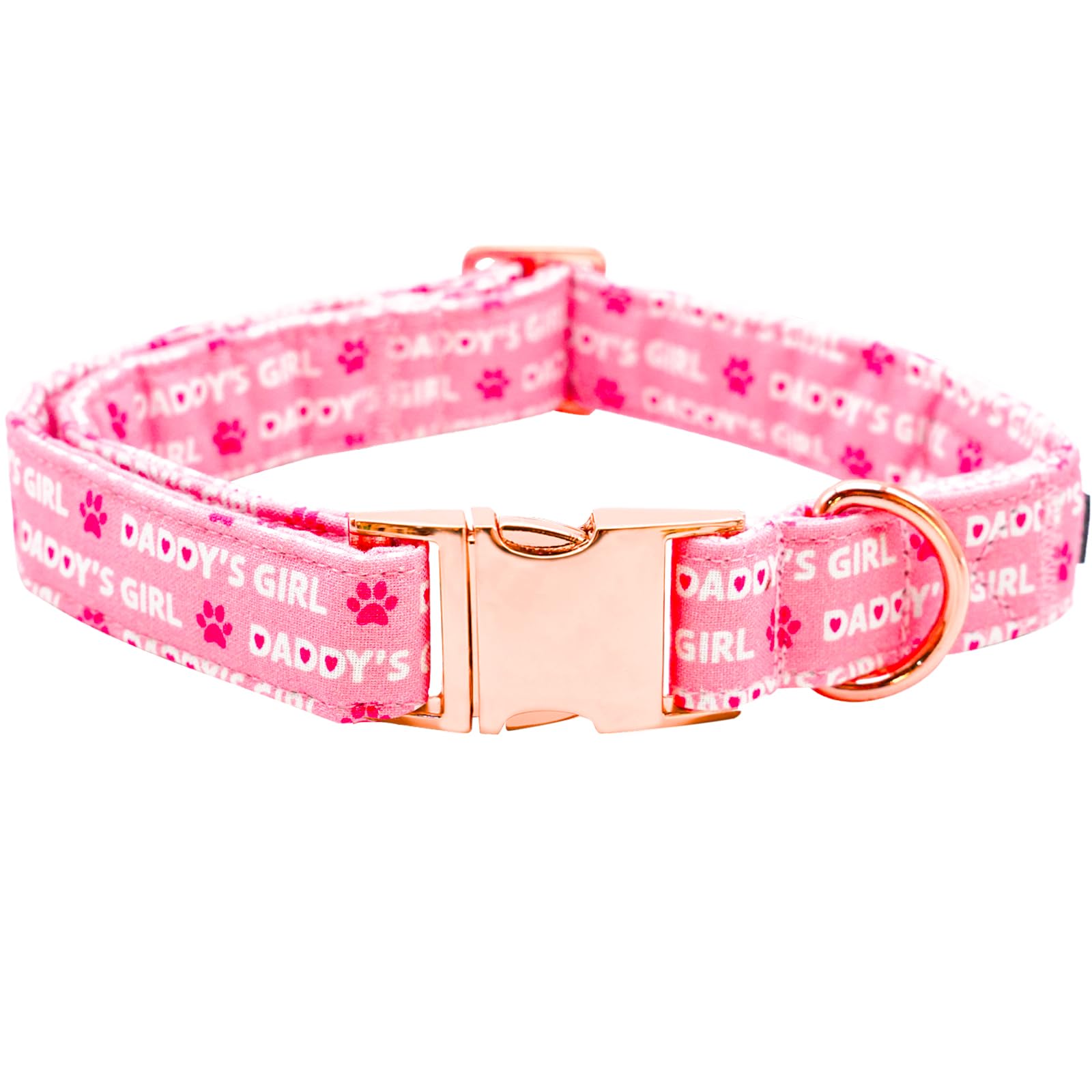 Lionheart glory Valentine Collar, Pink Hearts Dog Collars for Small Cute Dog Collars Spring Female Pet Gift Adjustable Heavy-Duty Dog Collar Holiday
