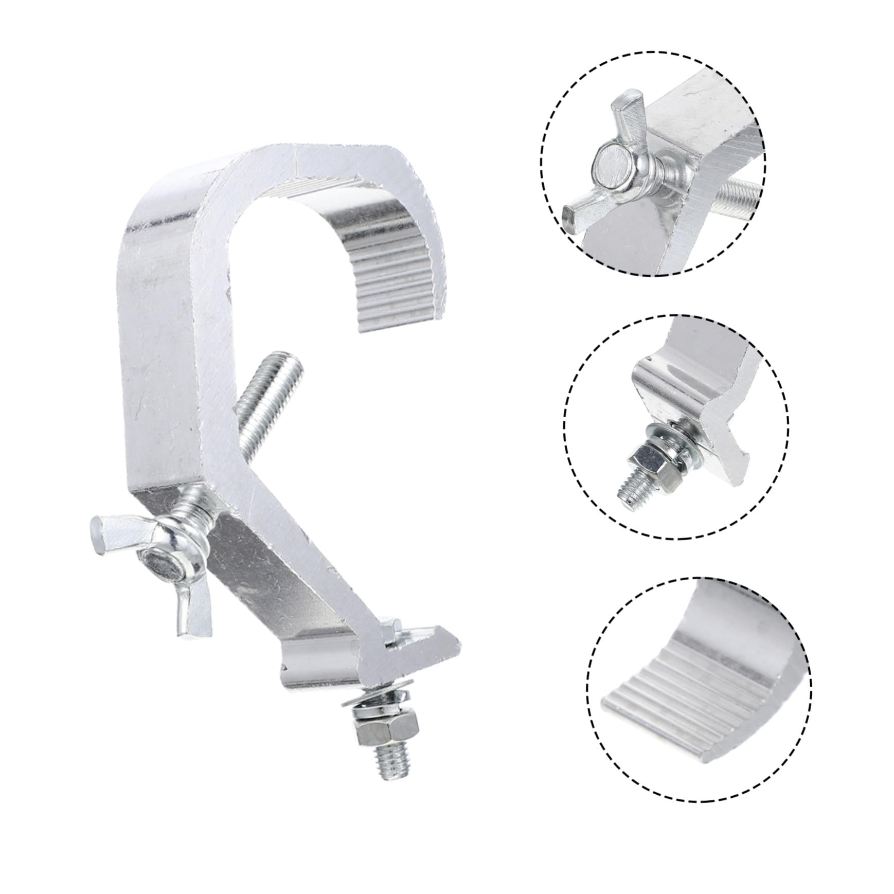 4 pezzi Morsetti per Luci da Palco in Alluminio Morsetto C Regolabile Antiscivolo per Luci Dj Supporto Resistente per Faretti Spot e LED Palcoscenico Facile da Installare per