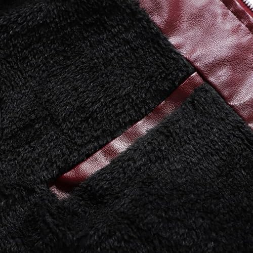 CNSTORE Jaqueta masculina de inverno acolchoada quente PU manga comprida gola acolchoada jaqueta de
