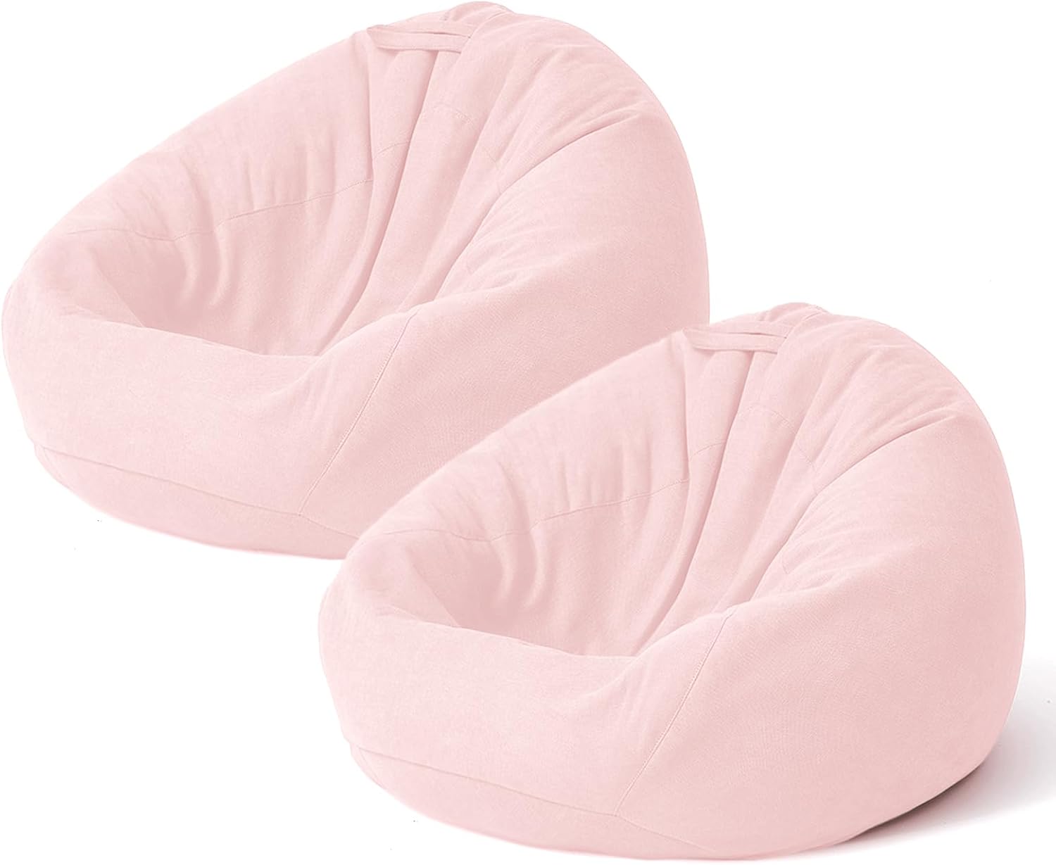 2Pcs Bean Bag Chair Cover (No Filler) Small Bean Bag Chair for Kids & Teens - Stuffed Animal Storage - Fun and Functional (Pink, Medium)