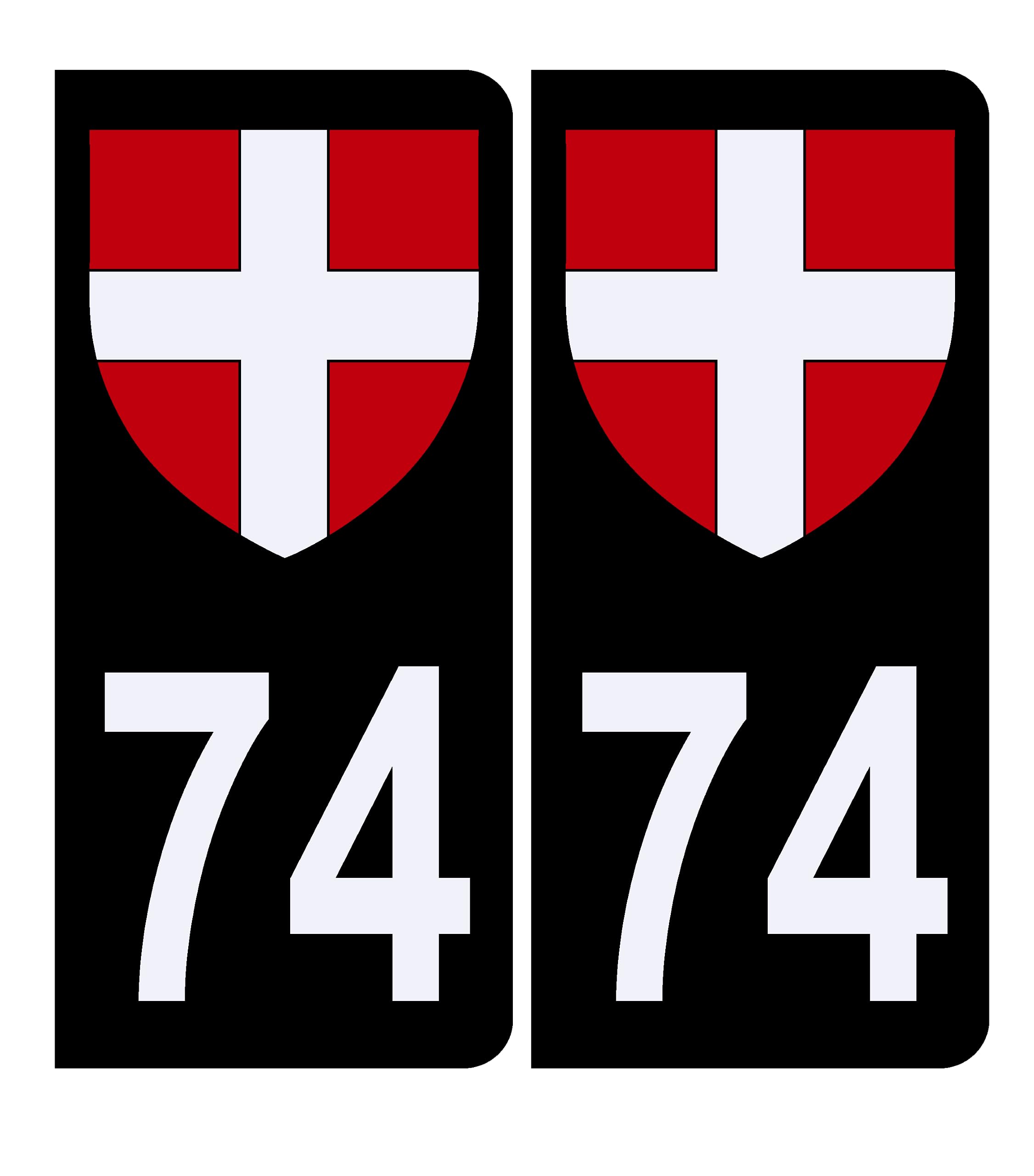 Aufkleber-Set Für Nummernschild – Kreuz Von Savoyen, Schwarz, 45x100 Mm, UV-geschützt