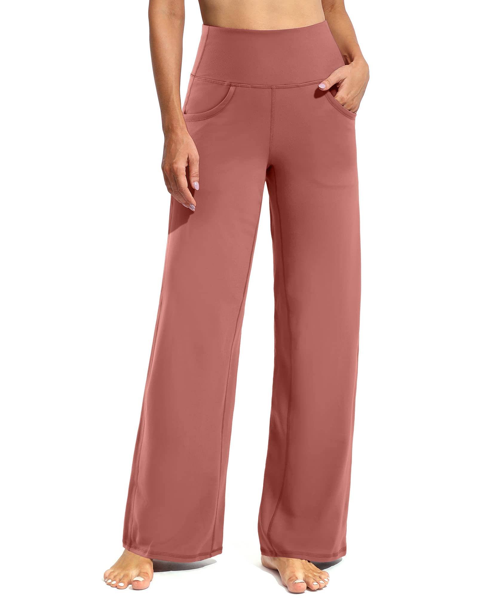 Promover Wide Leg Pants for Woman Yoga Pants with Pockets Stretch