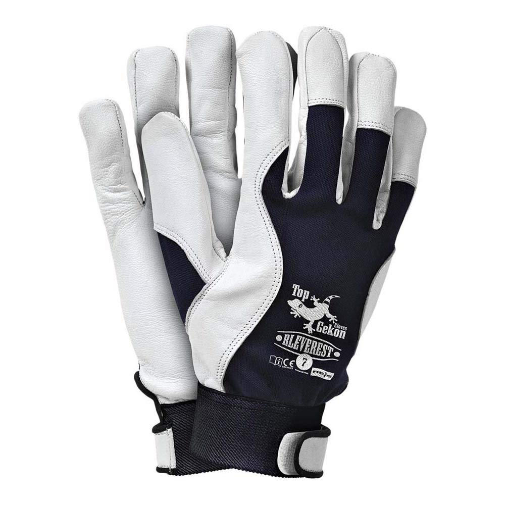 Reis RLEVEREST10 Topgekon - Guantes de protección (talla 10, 12 unidades), color azul oscuro y blanco