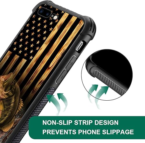 Miniatura 4 de Funda compatible con iPhone 78, diseño con patrón de parachoques trasero, esquinas reforzadas contra arañazos, esquinas reforzadas de TPU suave,