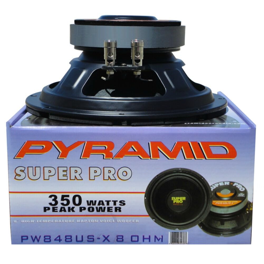 KIT Set pour Pyramid PW848USX, 1 woofer 20 cm 200 mm 8" de diamètre, 175 Watts rms et 350 Watts Max, impédance 8 ohm, Home DJ Disco Party, Suspension Gomme, 1 pièce