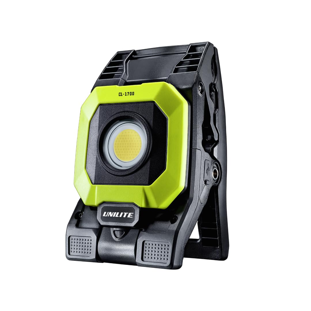 Uni-Lite Black / Yellow Led Rechargeable Clamp Work Light, 1700 Lumens, 15W Cob, Usb-C, 0.62Kg