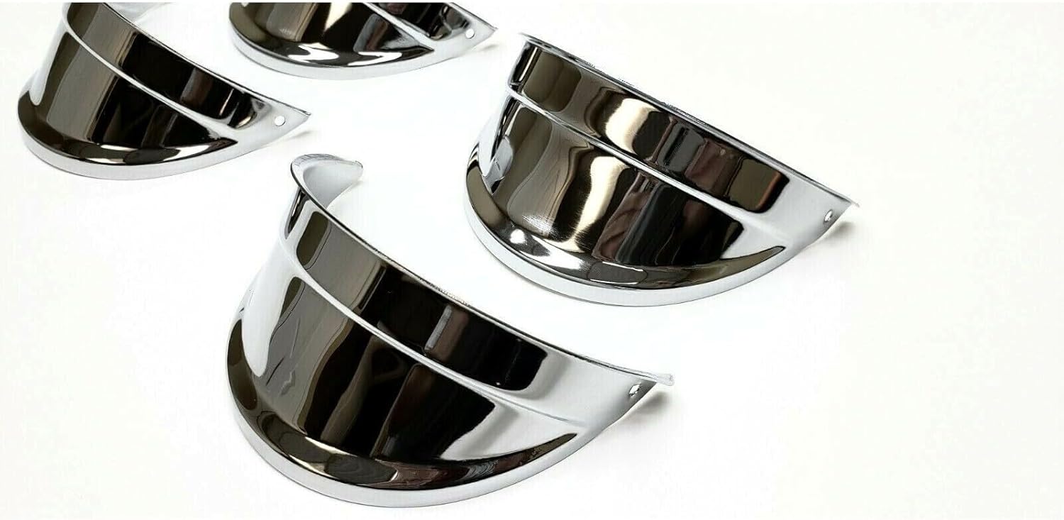 Headlamp Chrome Cover Trim Headlight Visor Eyebrow Left Right for Impala 1958-1964 1966-1970 5870HVSET4