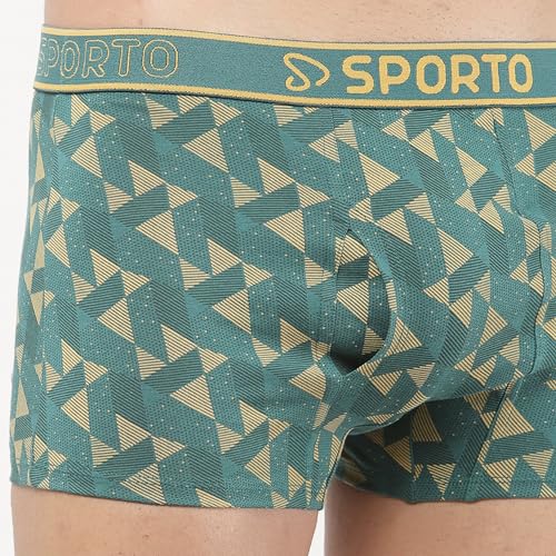 Image of sporto Macho Men's Cotton Spandex Trunk | Premium Single Jersey Fabric | Branded Outer Elastic Waistband | Double-Layer Contour Pouch | Breathable Innerwear