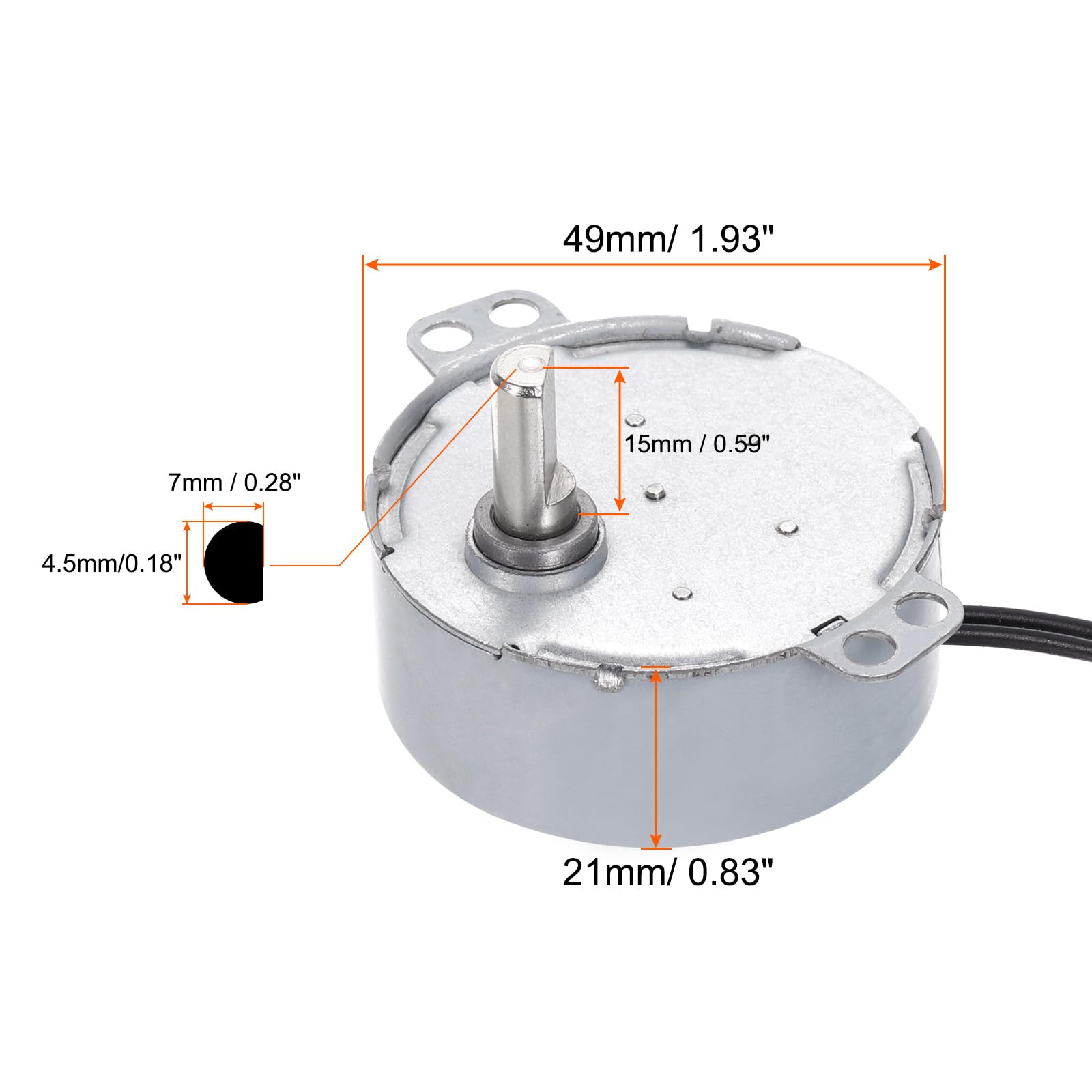 sourcing map Sincrónico Motor AC220-240V 4-5RPM 50-60Hz CW 4W D Eje Motor Eléctrico para Microondas Horno, Ventilador