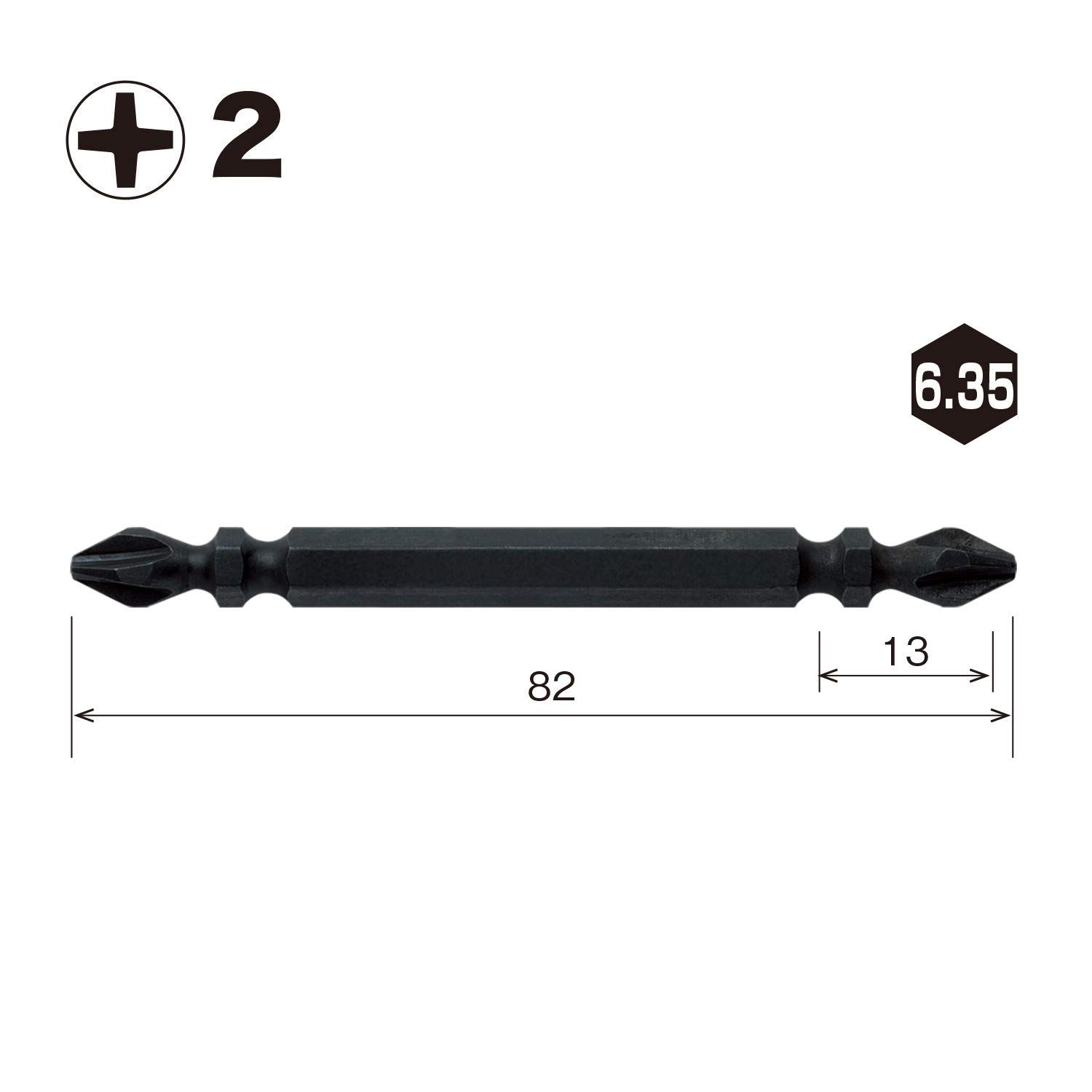 Vessel NMCS3P2082F Sakisbo, Double-Headed Bit, 0.08 x 3.2 inches (2 x 82 mm), Set of 3, Screw Mug Catcher Included