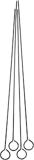HIC Harold Import Company 43113 Reusable Nonstick Barbecue and Grilling Shish Kabob Skewers with Ring-Handle Top, 15", Black, Set of 4