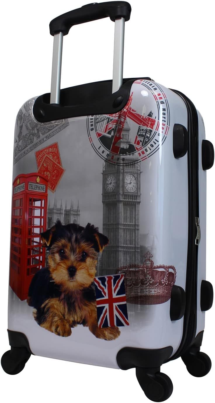 review Chariot Doggie 3-Piece Expandable Hardside Lightweight Spinner Luggage Set-UK, One Size