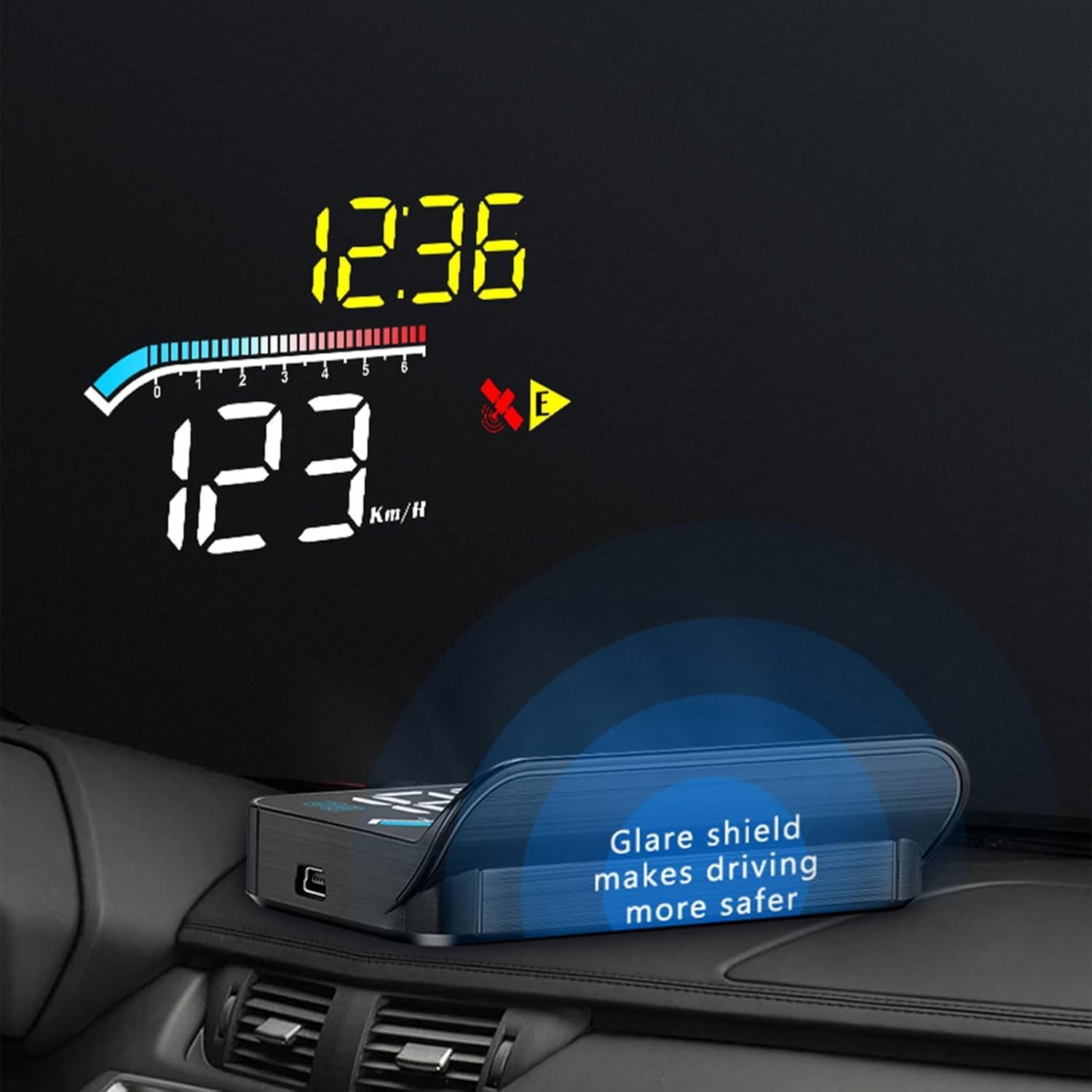 M17 Car HUD Head Up Display Speedometer,Dual System Smart-Digital Driving Overspeed Alarm Reminder Windshield Projector RPM for Cars After 2008