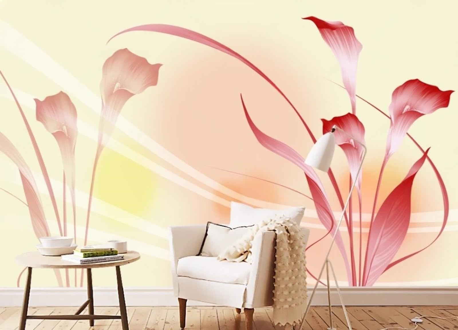 Tapisserie murale fleurs de lys 3d salon papier peint panoramique 400x280