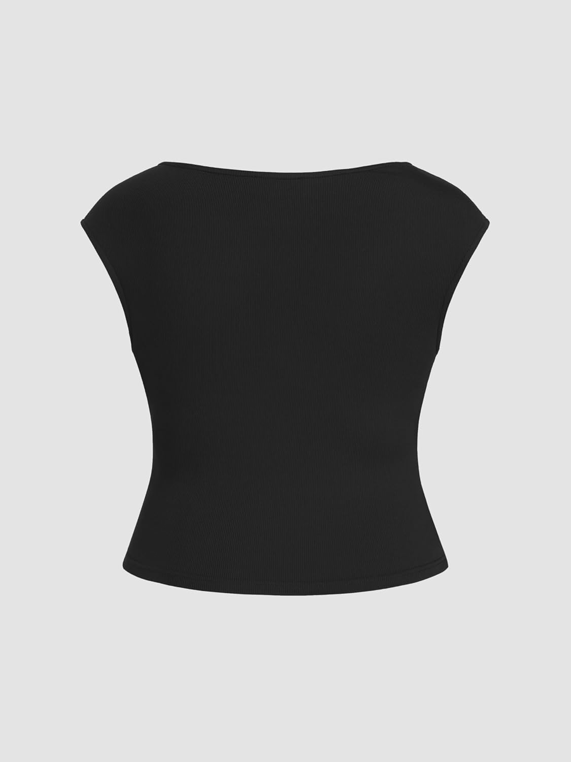 CIDER Tank Tops for Women Ruched Boat Neck Sleeveless Summer Going Out Plus Size Tops Slim Fit Curve - Image 4