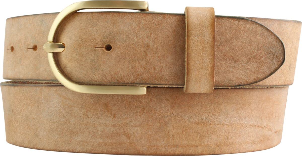 BELTINGER Damen-Gürtel aus weichem Vollrindleder Vintage-Look 4 cm | Jeans-Gürtel für Damen mit goldener Gürtelschließe 40mm | Ledergürtel Used-Look