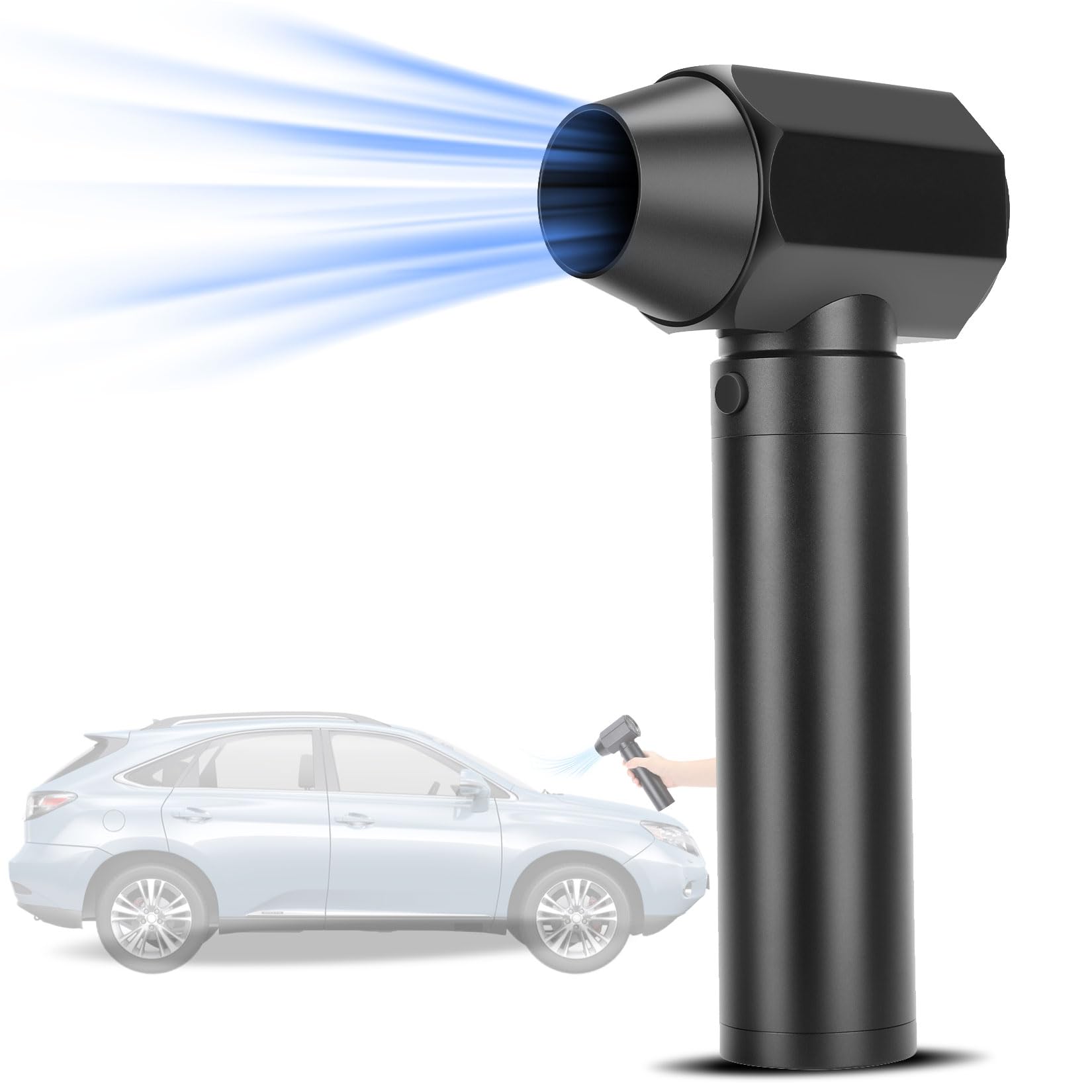 15000mAh Turbo Dryer Blower for Car - 120m/s High Speed Cordless Handheld Air Duster, Car Air Blower & Dryer for Automotive Detailing, Travel, Camping, Home Cleaning (Electric Leaf Blower)