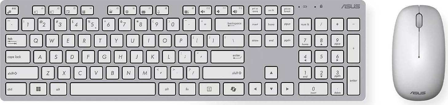 ASUS W5000 Wireless Keyboard and Mouse Set Copilot German Layout White