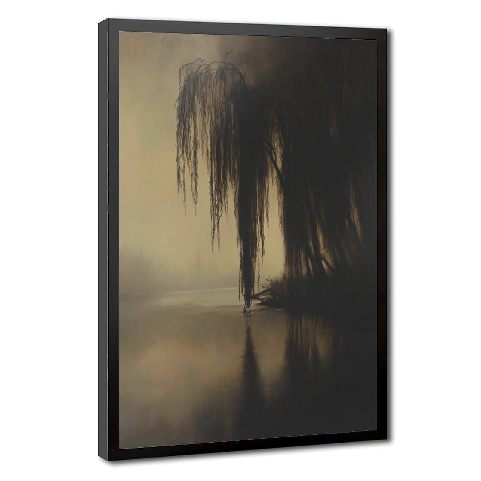 Bareronor Old Willow Tree Cottagecore Canvas Poster Bedroom Decor Landscape Office Room Decor Gift 12" L X 18" W