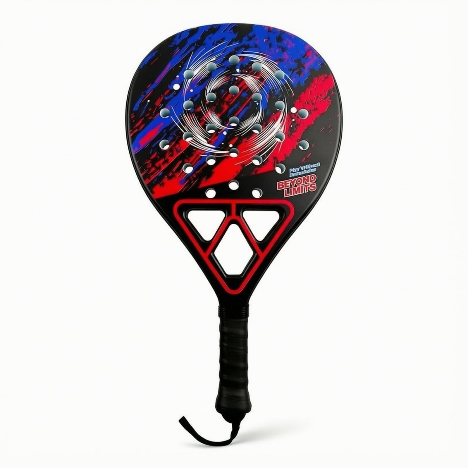 Racchetta da Paddle con Cinturino Perforata Racchetta da Paddle con Custodia in Fibra di Vetro Attrezzatura per Principianti, Giocatori, Allenamento