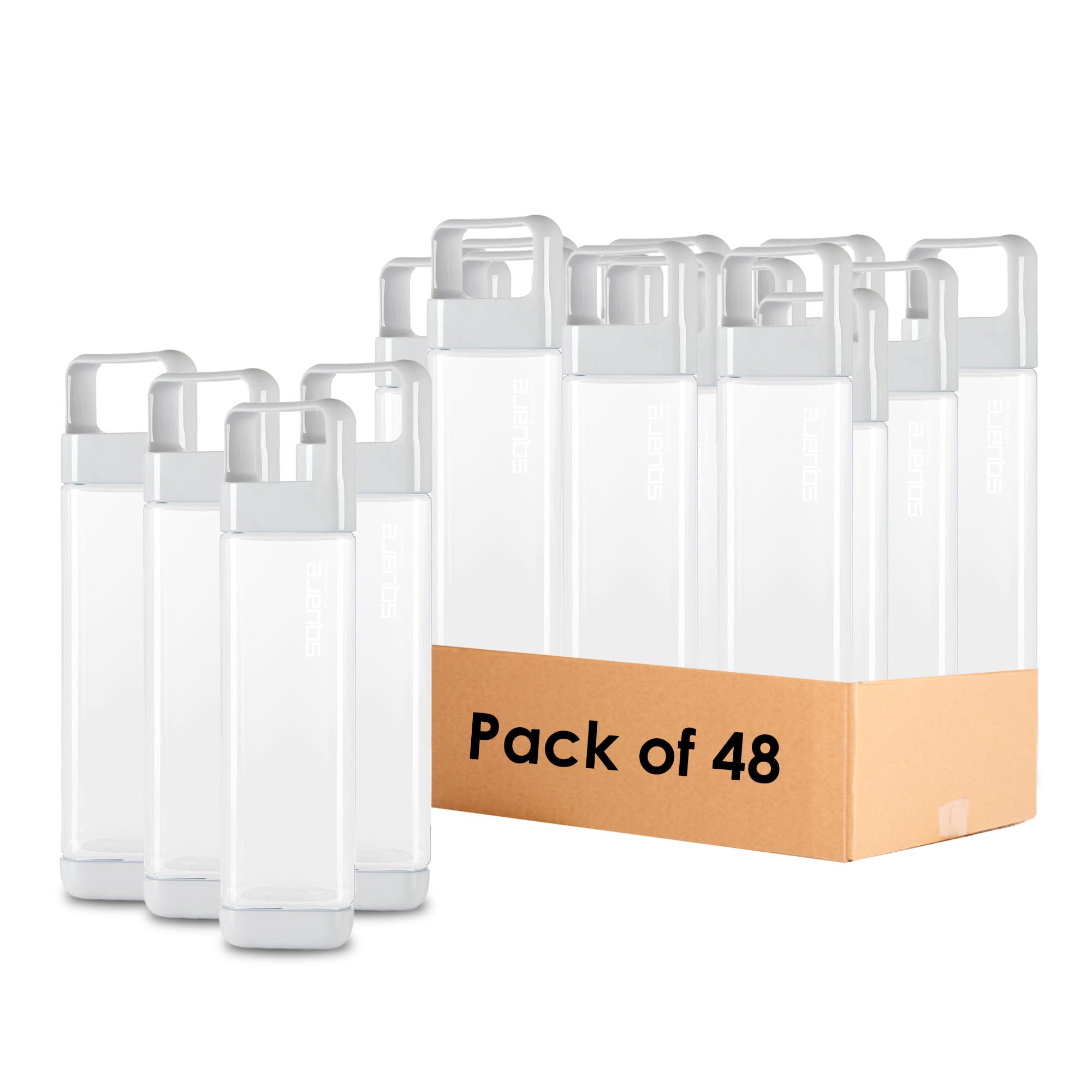 Square Water Bottle Leak Proof 25oz Set of 6 Tritan Square Bottle Sports Practice Bottle Leak Proof 25oz