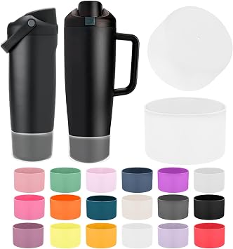 Mity rain 2PCS Protective Silicone Boots for Owala 30oz & 40oz FreeSip Sway Bottles & Tumblers - Accessories for owala, Enhances Stability & Prevents Scratches Clear