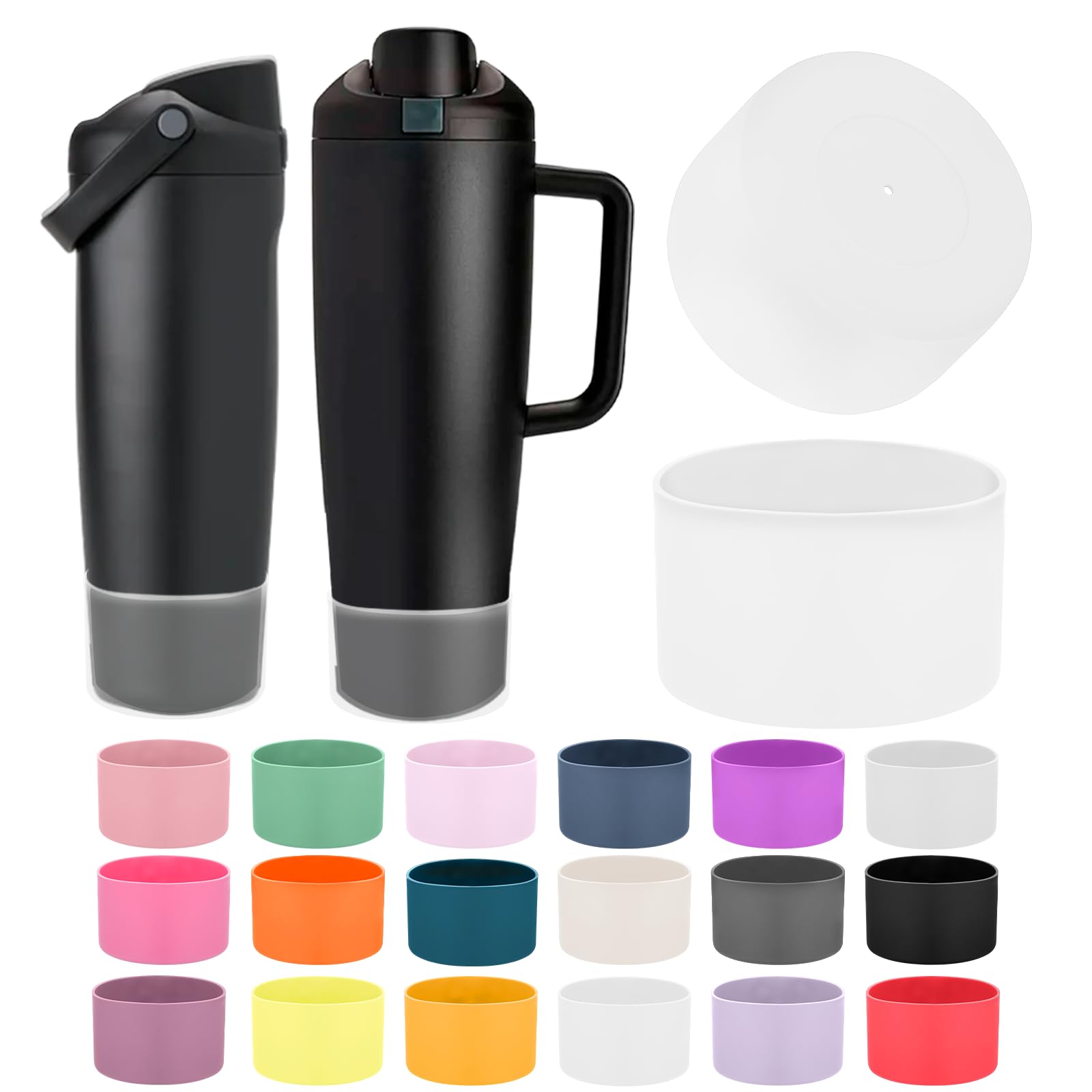 Mity rain 2PCS Protective Silicone Boots for Owala 30oz & 40oz FreeSip Sway Bottles & Tumblers - Accessories for owala, Enhances Stability & Prevents Scratches (Clear) — image 1