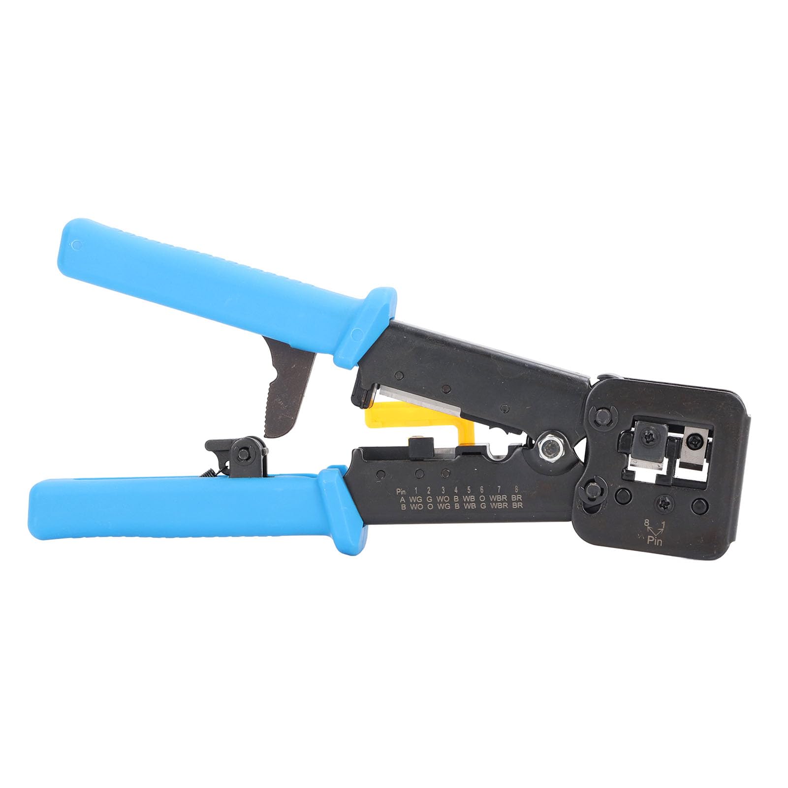 Pinza a Crimpare RJ45, Crimpatrice per Cavo Dati con Testa in Cristallo Ethernet Integrata in Acciaio, Batteria X 1, per Crimpatrice per Cavo di Rete