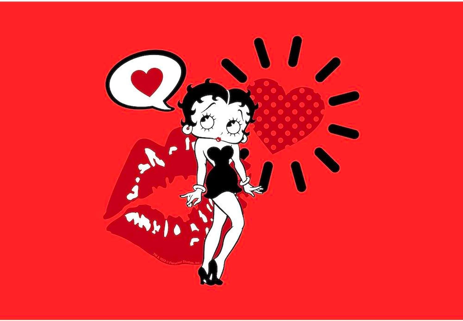 CafePress Betty Boop Kiss Heart Standard Size Pillowcase, Lumbar Pillow Cover Fleece