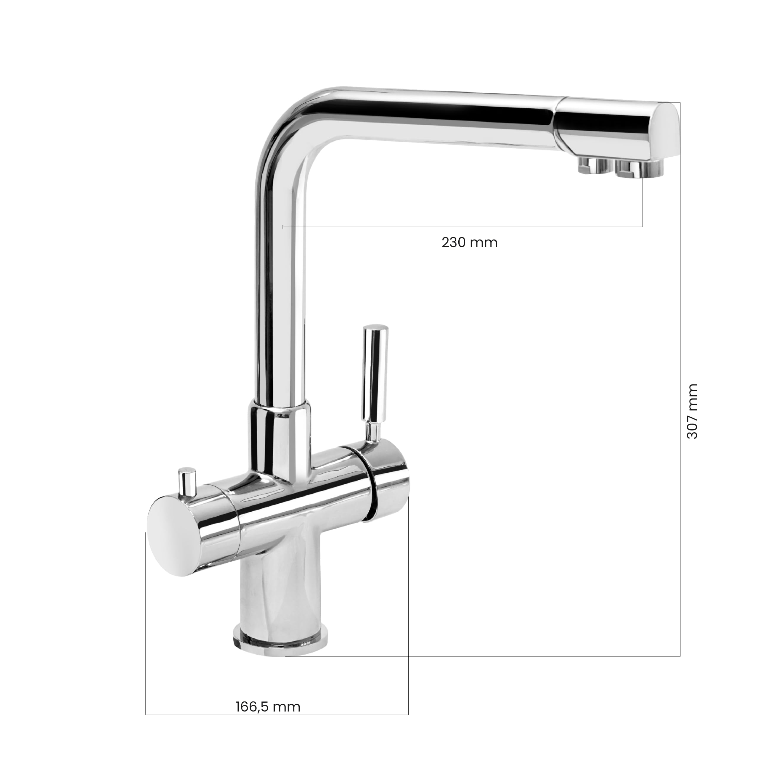 SmartWater Tap Rubinetto 4 Vie per Acqua di Rete e Acqua Filtrata in Cucina