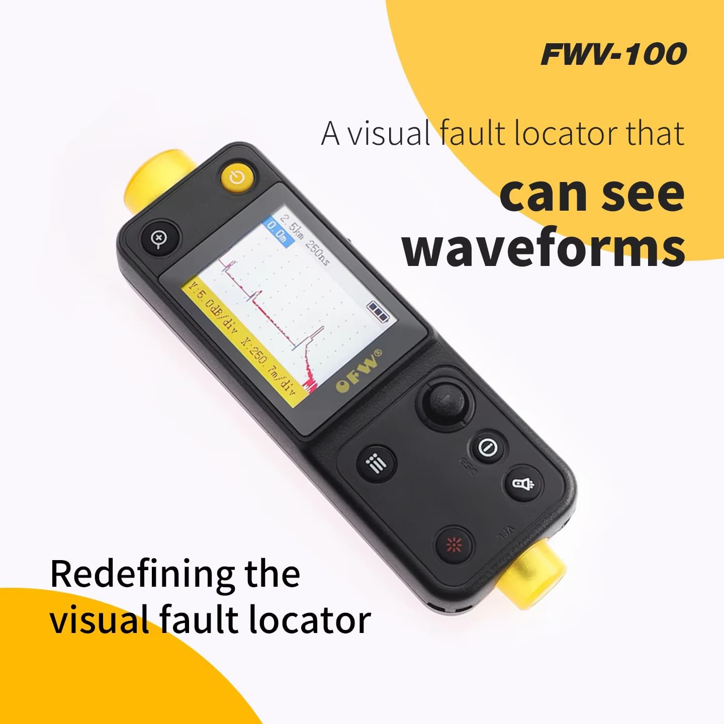 Localisateur visuel de défaut portable, reflectometre fibre optique de, Ranger de Fiber FTTB FTTH, Mini OTDR Support Active Fibre Test Fibre, FWV-100-V10
