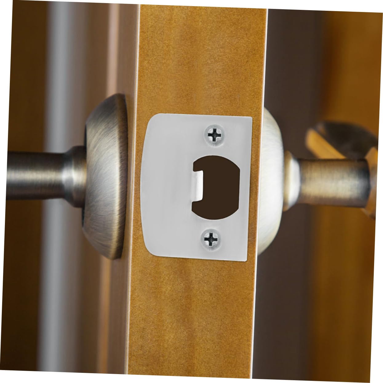 Lurrose Lot De 5 Plaques De Renfort De Porte En Acier Inoxydable Serrure À Pêne Dormant Pour La Sécurité Des Portes 4 Pièces X 5