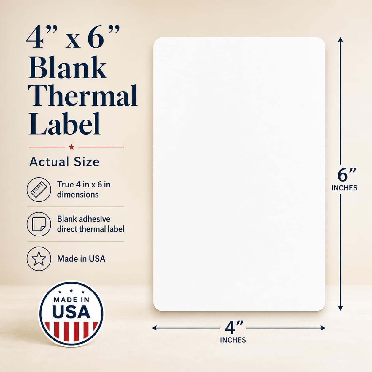 Direct Thermal Shipping Labels Pack of 500 4x6 Inch Thermal Labels Fanfold Whith Perforated and Strong Adhesive (Commercial Grade) (8 Stack)