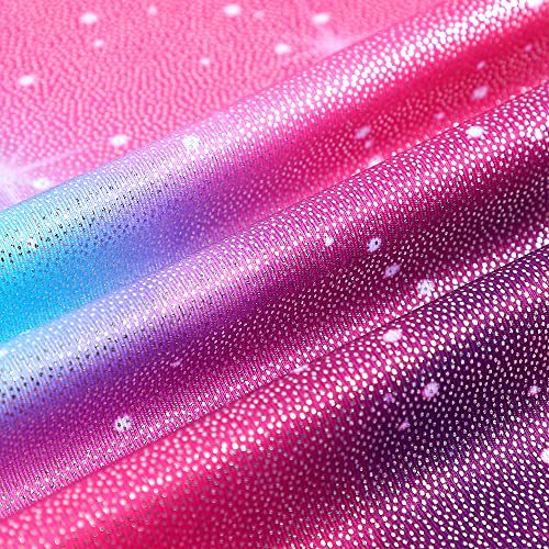 Image of HOZIY Gymnastics Leotards for Girls with Shorts Toddlers Biketards Rainbow Unicorn Dinosaur Mermaid Leopard Flower Galaxy