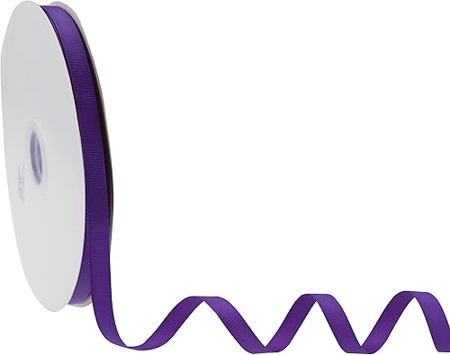 Cinta de grogrén morado de 38 pulgadas a granel de 100 yardas, cinta fina morada para manualidades, cinta de tela sólida para envolver regalos, lazo