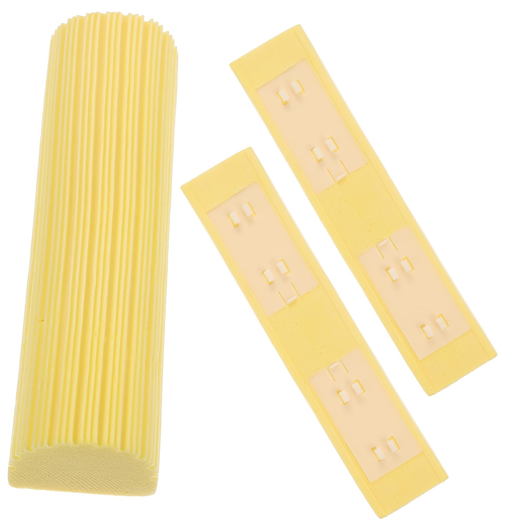 Healeved Recharge pour Balai Éponge 3 Pièces en Éponge Jaune et Plastique, Remplacement pour Tête de Balai, Nettoyage Quotidien des Sols en Bois