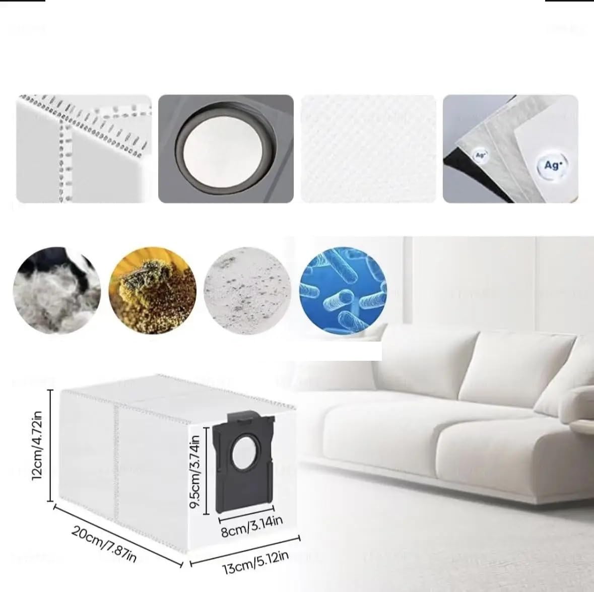 Compatibile Con Dreame Kit Completo Consumabili Robot X50S Pro | Rulli, Panni E Filtri Lavorano Insieme Per Pulizia Domestica Integrale(Clear)