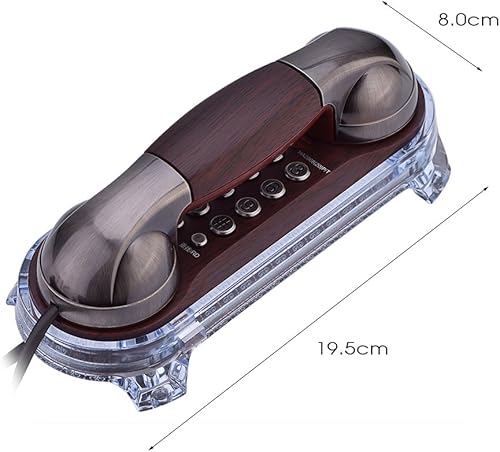 Miniatura 4 de Diyeeni Teléfonos antiguos con destello, teléfono colgante antiguo, montado en la pared con luz de fondo azul