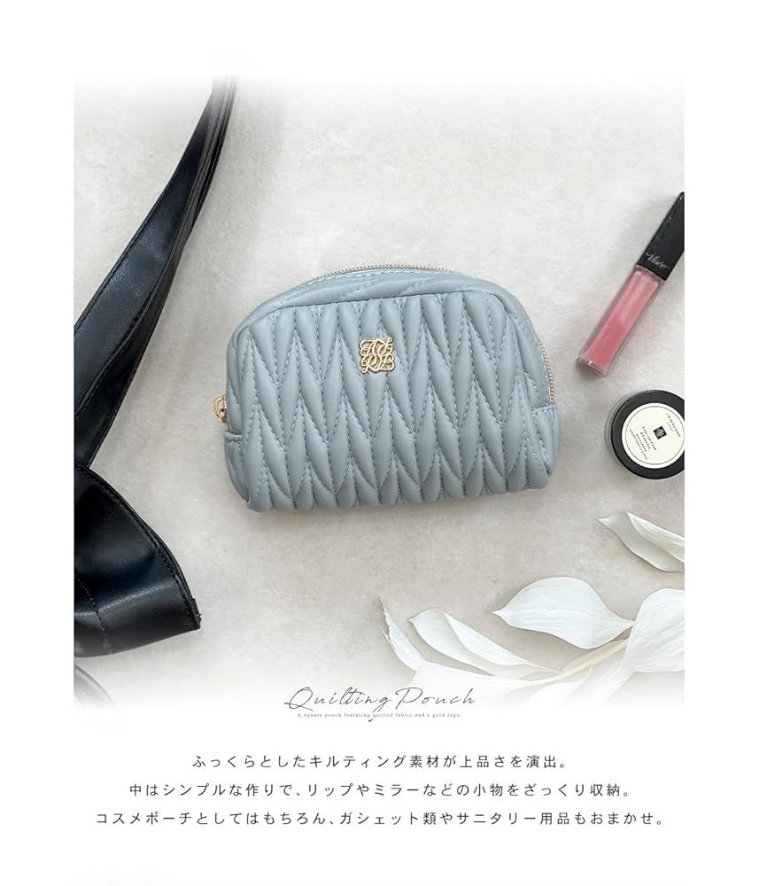 ブラック キルティング 化粧ポーチ Amazon.co.jp: 88flix メイクポーチ 韓国 キルティング コスメ