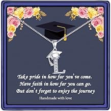 Yoosteel Graduation Gifts for Women Her 2026, Silver Graduation Cap Initial Necklace Jewelry Friendship Gifts for Women Friends Her 2026