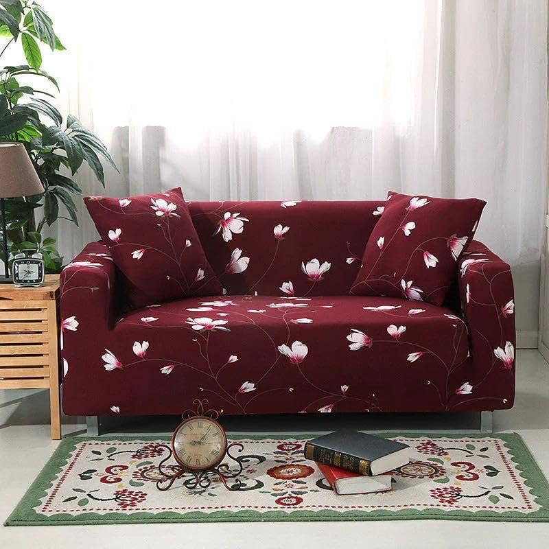 Image of HK 3 Seater Universal Elastic Sofa Cover | 360 Fully Covered Anti-Slip Washable Couch Cover Protector | 140 GSM Stretch Fit Polyester + Spandex Slipcover (180-230cm /SC-001-03)