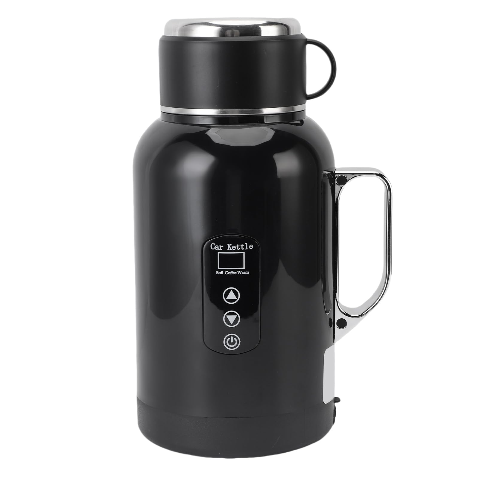 Rosvola Hervidor Eléctrico para Automóvil, Caldera de Agua Caliente Portátil de 1300 Ml de Acero Inoxidable 304 con Pantalla LED de Temperatura, Apagado Automático para café, té, Leche en Automóvil,